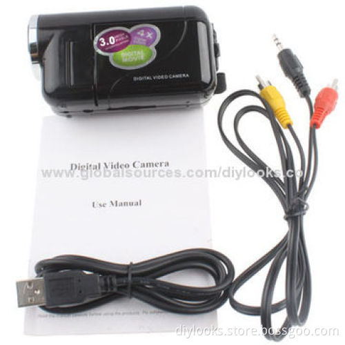 3.0 Megapixels Digital Video Camera with 1.8-inch TFT LCD Screen, Supports TV Out, Black (DV136)